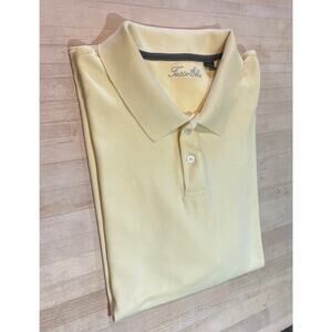 Tasso Elba Pima Cotton Mens Polo Golf Shirt Mens XL Yellow Short Sleeve